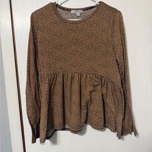 Gaze Tan Patterned Women's Blouse